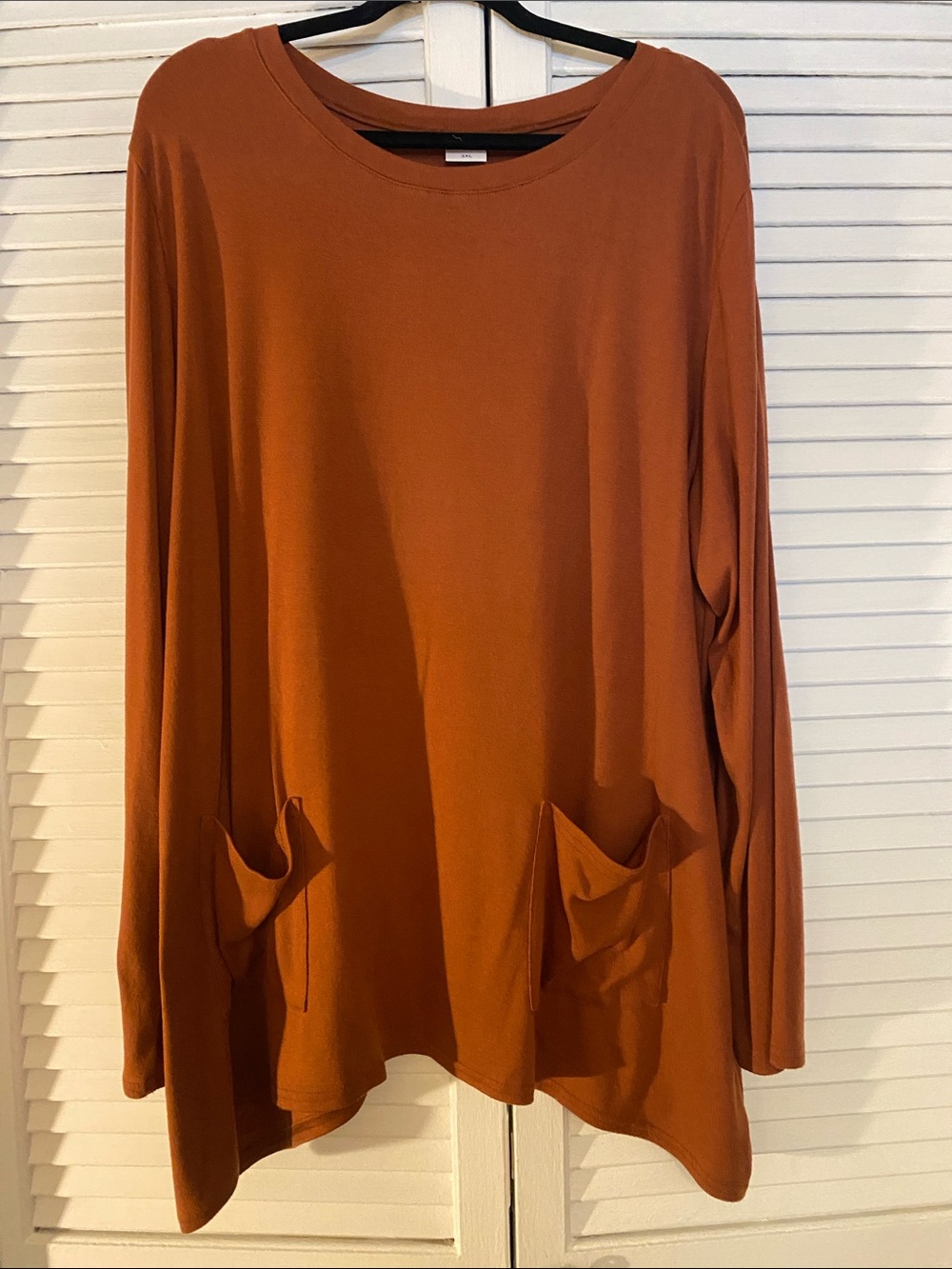 Amazon Women's Long-Sleeve Tunic Top - Rust Orange